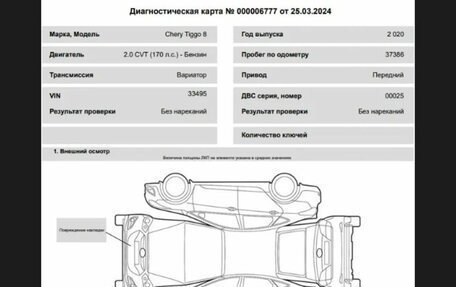 Chery Tiggo 8 I, 2020 год, 1 949 000 рублей, 24 фотография