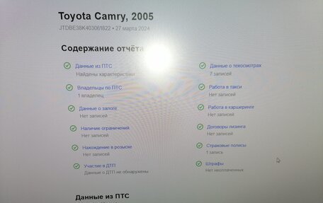 Toyota Camry V40, 2005 год, 1 010 000 рублей, 19 фотография
