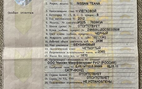 Nissan Teana, 2012 год, 999 999 рублей, 14 фотография