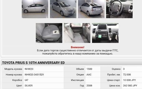 Toyota Prius, 2008 год, 945 000 рублей, 10 фотография