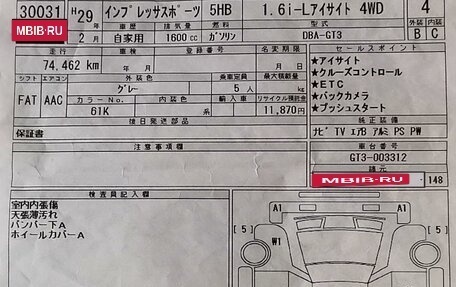 Subaru Impreza IV, 2017 год, 1 590 000 рублей, 23 фотография