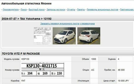 Toyota Vitz, 2019 год, 1 249 000 рублей, 9 фотография