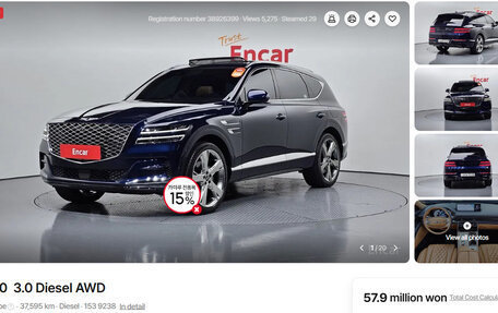 Genesis GV80 I, 2021 год, 4 362 414 рублей, 1 фотография