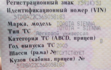 Toyota Sienna II рестайлинг, 2005 год, 1 400 000 рублей, 14 фотография