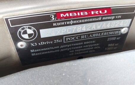BMW X3, 2010 год, 980 000 рублей, 2 фотография