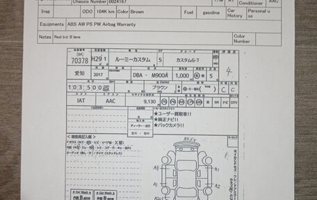 Toyota Roomy I, 2017 год, 1 250 000 рублей, 40 фотография