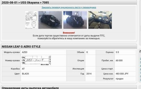 Nissan Leaf I, 2014 год, 890 000 рублей, 17 фотография