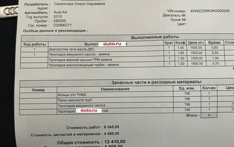 Audi A4, 2010 год, 1 000 000 рублей, 10 фотография