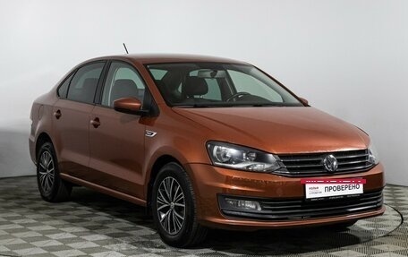 Volkswagen Polo VI (EU Market), 2016 год, 849 585 рублей, 3 фотография