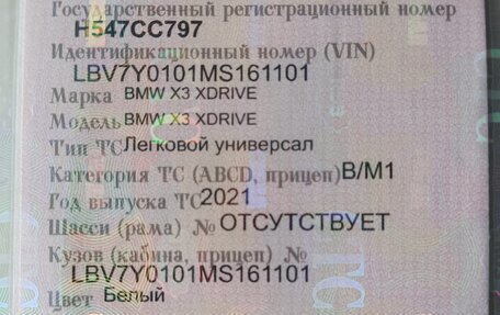 BMW X3, 2021 год, 5 400 000 рублей, 20 фотография