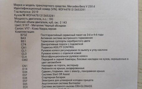 Mercedes-Benz V-Класс, 2019 год, 7 900 000 рублей, 10 фотография