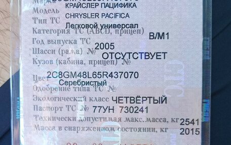 Chrysler Pacifica (CS), 2005 год, 630 000 рублей, 12 фотография