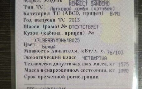 Renault Sandero I, 2013 год, 200 000 рублей, 15 фотография