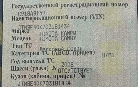 Toyota Camry, 2008 год, 1 000 000 рублей, 13 фотография