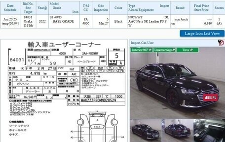 Audi S8, 2022 год, 7 150 000 рублей, 7 фотография