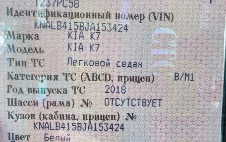 KIA K7, 2018 год, 2 850 000 рублей, 24 фотография
