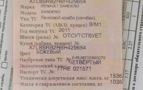 Renault Sandero I, 2011 год, 400 000 рублей, 2 фотография