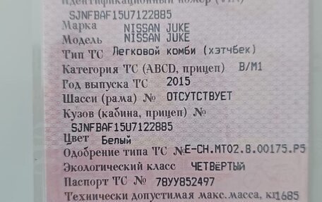 Nissan Juke II, 2015 год, 2 200 000 рублей, 14 фотография