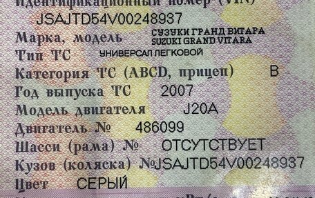 Suzuki Grand Vitara, 2007 год, 420 000 рублей, 19 фотография
