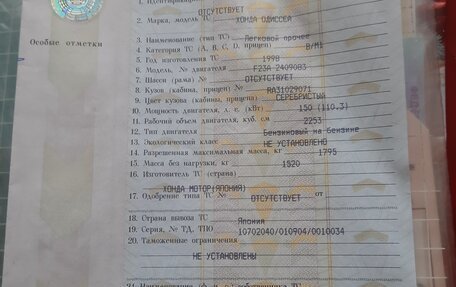 Honda Odyssey IV, 1998 год, 350 000 рублей, 3 фотография