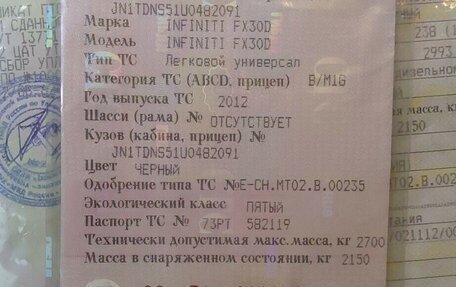 Infiniti FX II, 2012 год, 1 600 000 рублей, 12 фотография