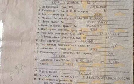 Renault Symbol I, 2006 год, 100 000 рублей, 2 фотография