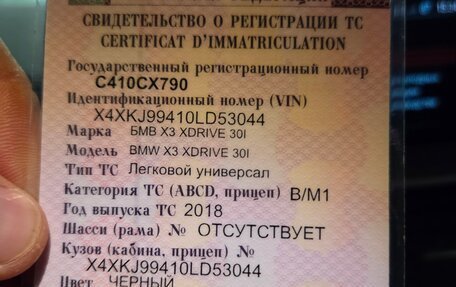 BMW X3, 2018 год, 4 000 000 рублей, 9 фотография