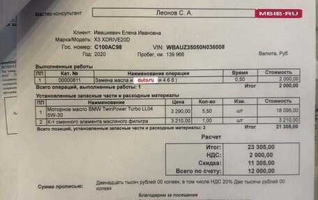 BMW X3, 2020 год, 4 100 000 рублей, 18 фотография