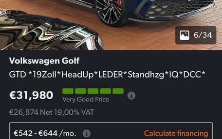 Volkswagen Golf VIII, 2020 год, 4 300 000 рублей, 3 фотография