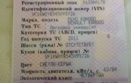 Renault Kangoo II рестайлинг, 2011 год, 720 000 рублей, 12 фотография