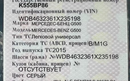 Mercedes-Benz G-Класс W463 рестайлинг _ii, 2015 год, 8 500 000 рублей, 32 фотография