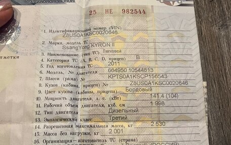 SsangYong Kyron I, 2011 год, 650 000 рублей, 6 фотография