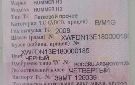 Hummer H3, 2008 год, 2 000 000 рублей, 2 фотография