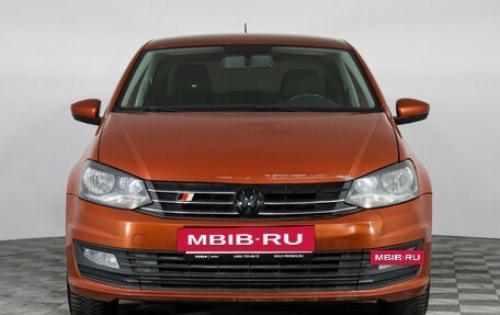 Volkswagen Polo VI (EU Market), 2016 год, 1 197 000 рублей, 2 фотография