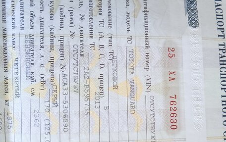 Toyota Vanguard, 2013 год, 1 700 000 рублей, 9 фотография