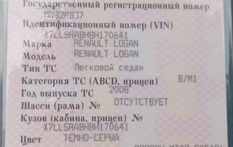 Renault Logan I, 2008 год, 380 000 рублей, 1 фотография