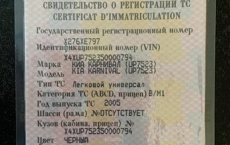 KIA Carnival III, 2005 год, 250 000 рублей, 10 фотография