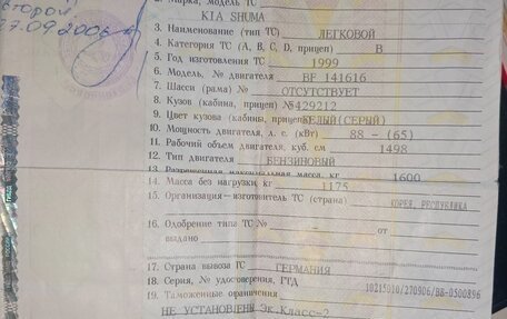 KIA Shuma I, 1999 год, 150 000 рублей, 8 фотография