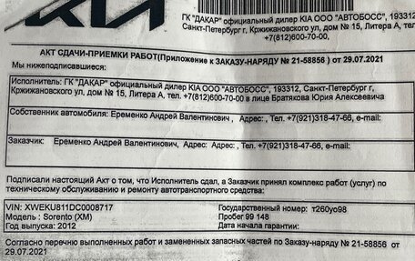 KIA Sorento II рестайлинг, 2012 год, 1 380 000 рублей, 33 фотография