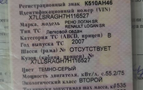 Renault Logan I, 2007 год, 100 000 рублей, 7 фотография