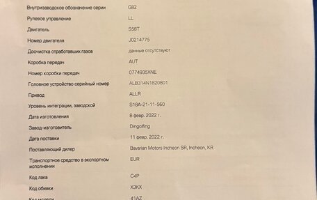 BMW M4, 2022 год, 11 300 000 рублей, 24 фотография