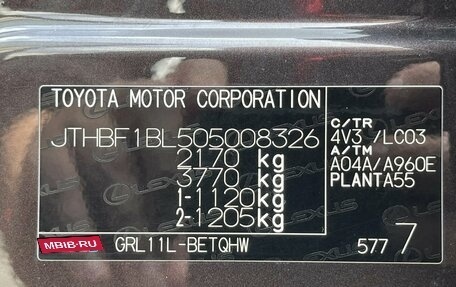 Lexus GS IV рестайлинг, 2013 год, 2 499 000 рублей, 28 фотография