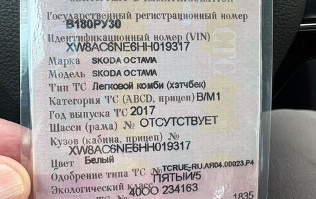 Skoda Octavia, 2017 год, 1 625 000 рублей, 12 фотография