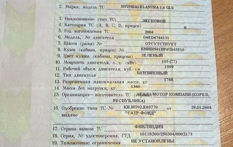 Hyundai Elantra III, 2004 год, 385 000 рублей, 14 фотография