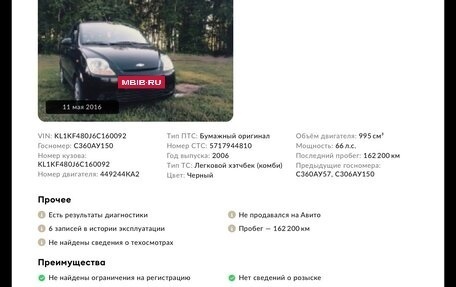 Chevrolet Spark III, 2006 год, 165 000 рублей, 8 фотография