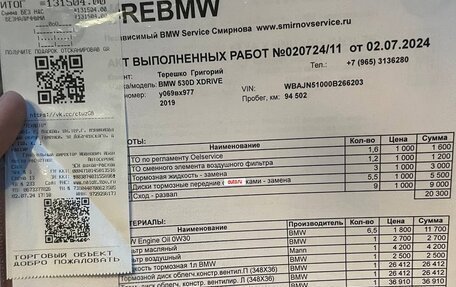 BMW 5 серия, 2019 год, 5 200 000 рублей, 19 фотография