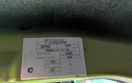 Daewoo Matiz I, 2012 год, 250 000 рублей, 21 фотография