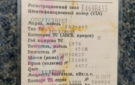 ЛуАЗ 469, 1976 год, 60 000 рублей, 11 фотография