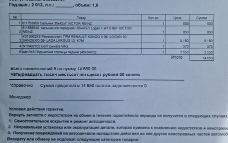 Renault Logan I, 2012 год, 650 000 рублей, 11 фотография