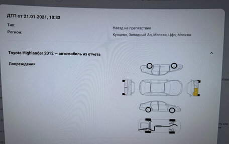 Toyota Highlander III, 2012 год, 2 350 000 рублей, 27 фотография